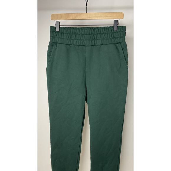 Popflex Women's Small Cloud Rollover Sweatpant Pine Green Athleisure Lounge - Picture 2 of 6